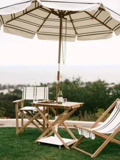 The Market Umbrella - Malibu Black Stripe