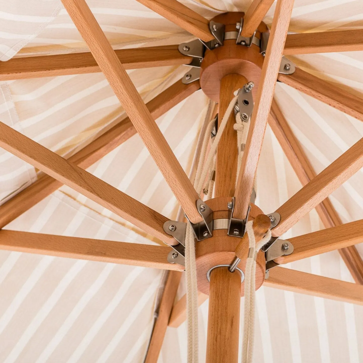 The Market Umbrella - Monaco Natural Stripe