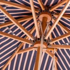 The Market Umbrella - Monaco Navy And Pink Stripe