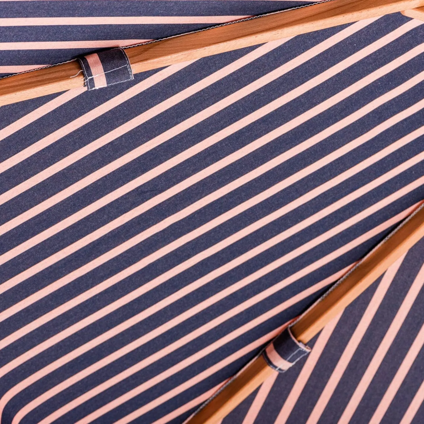 The Market Umbrella - Monaco Navy And Pink Stripe