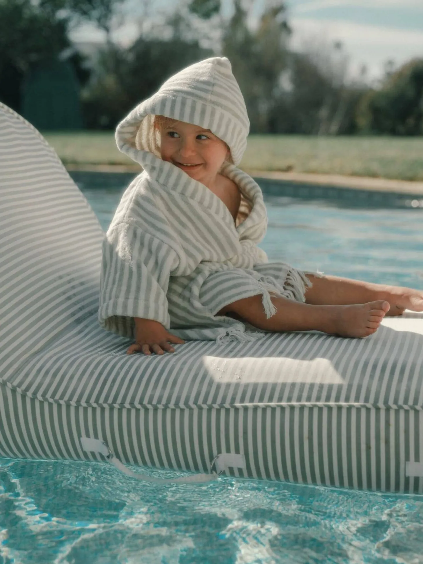 The Mini Poncho - Lauren'S Sage Stripe