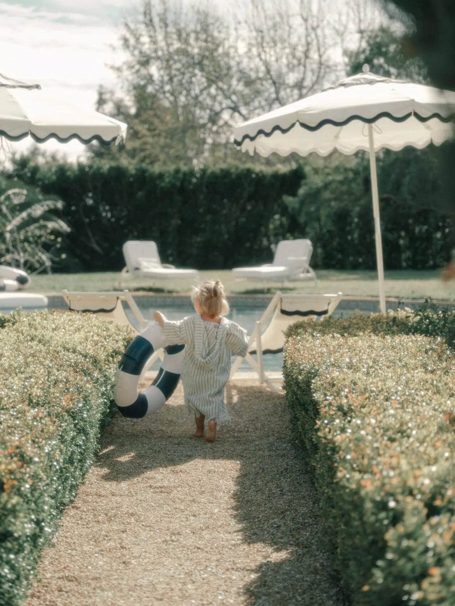 The Mini Poncho - Lauren'S Sage Stripe