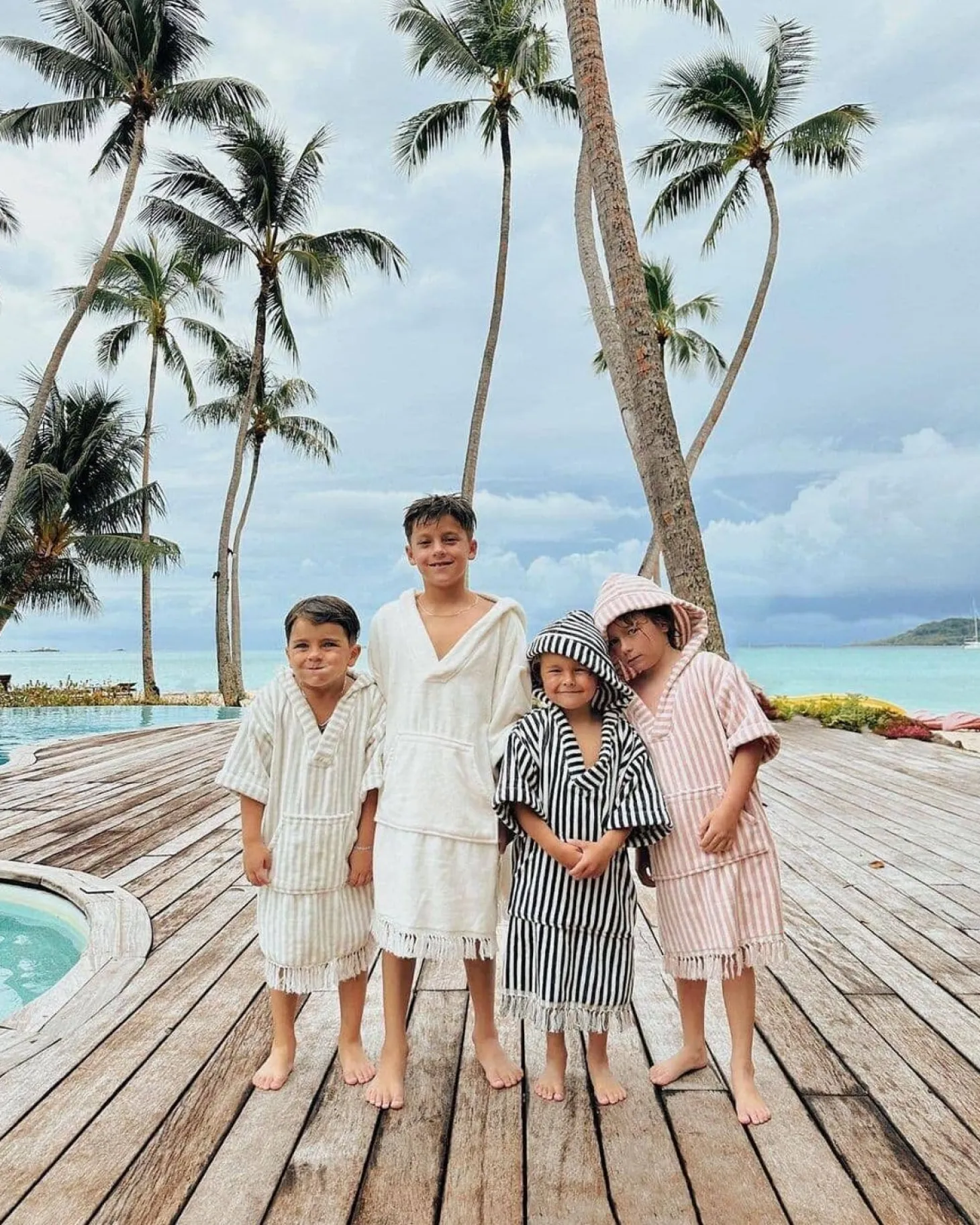 The Mini Poncho - Lauren'S Sage Stripe