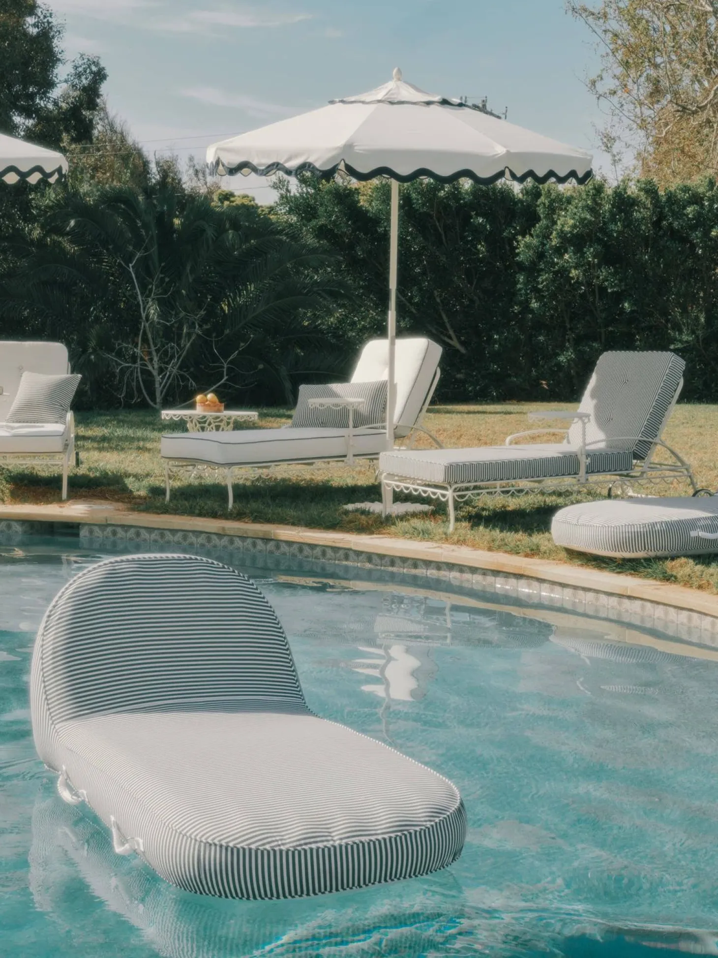 The Pool Lounger - Lauren'S Navy Stripe