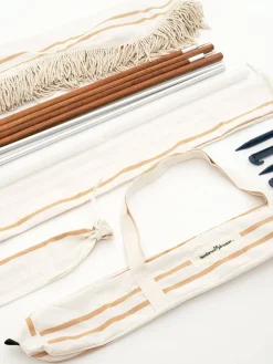 The Premium Beach Tent - Sand Two Stripe