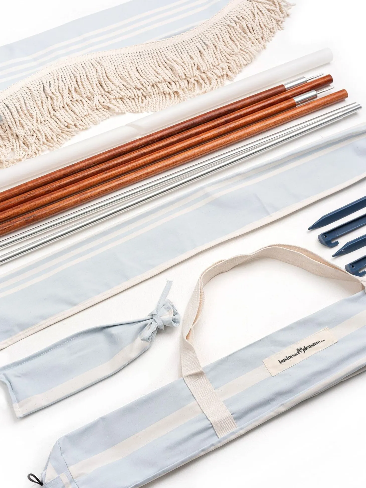 The Premium Beach Tent - Vintage Blue Stripe