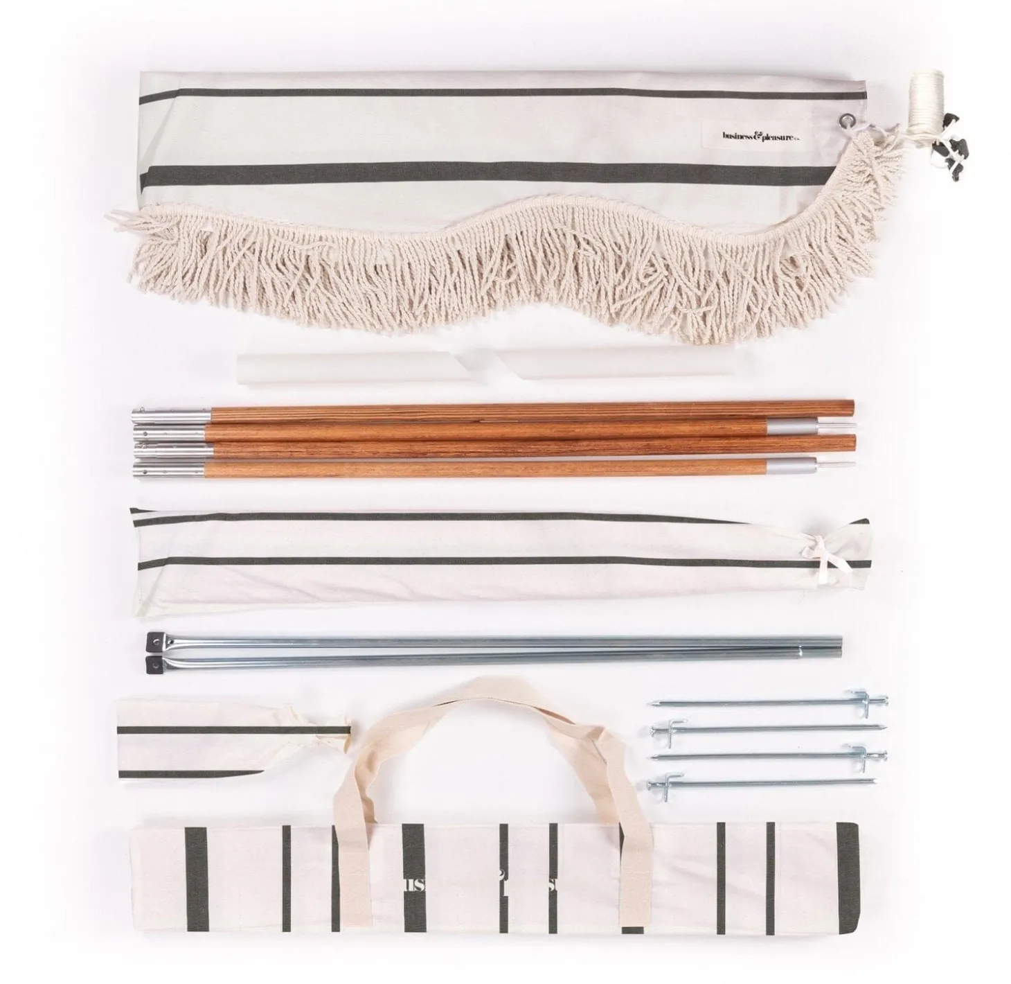 The Premium Beach Tent - Vintage Black Stripe