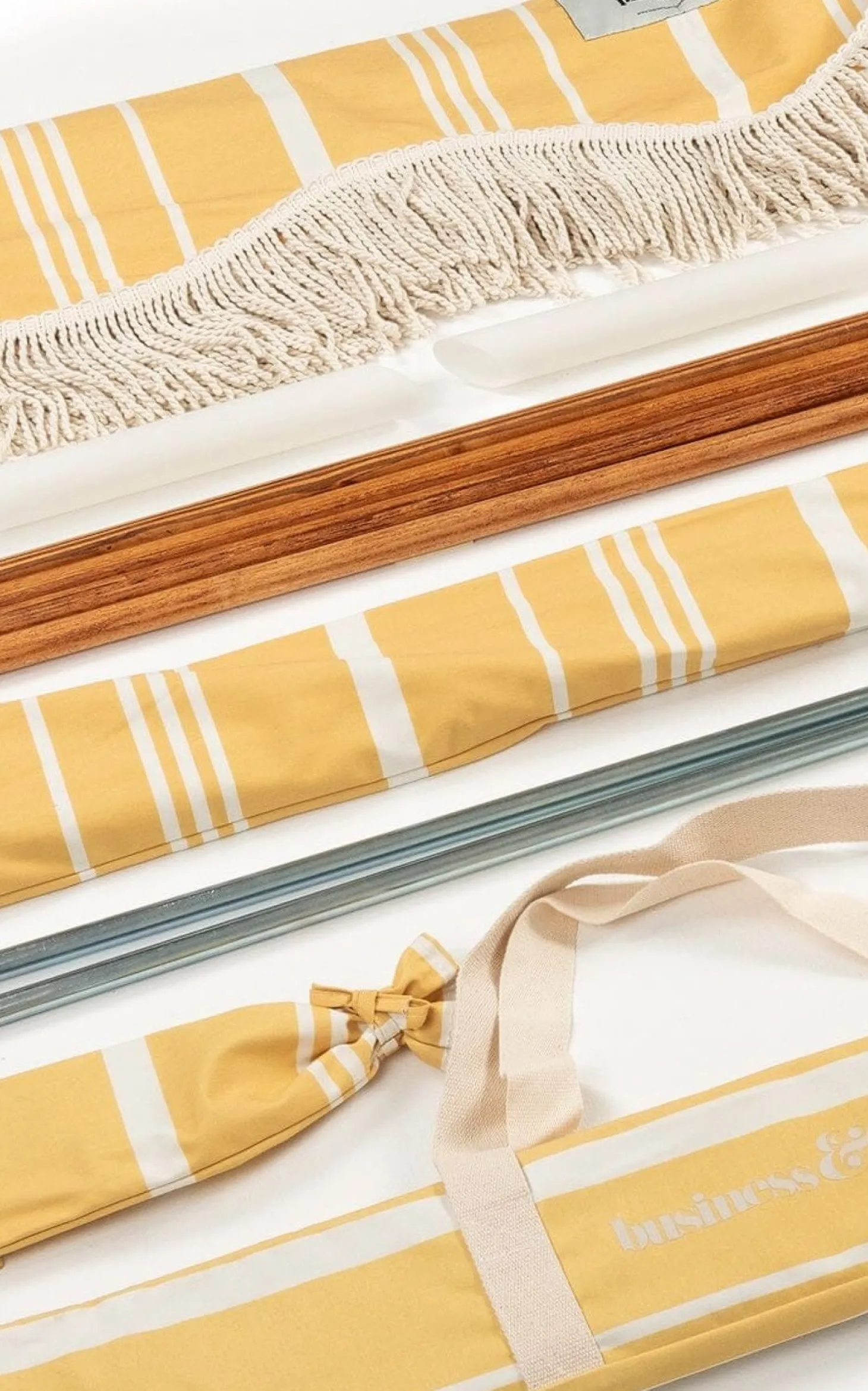 The Premium Beach Tent - Vintage Yellow Stripe
