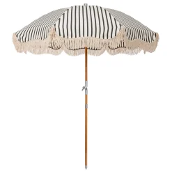 The Premium Beach Umbrella - Monaco Black Stripe