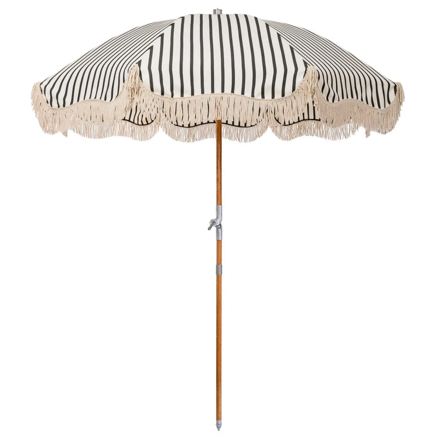 The Premium Beach Umbrella - Monaco Black Stripe