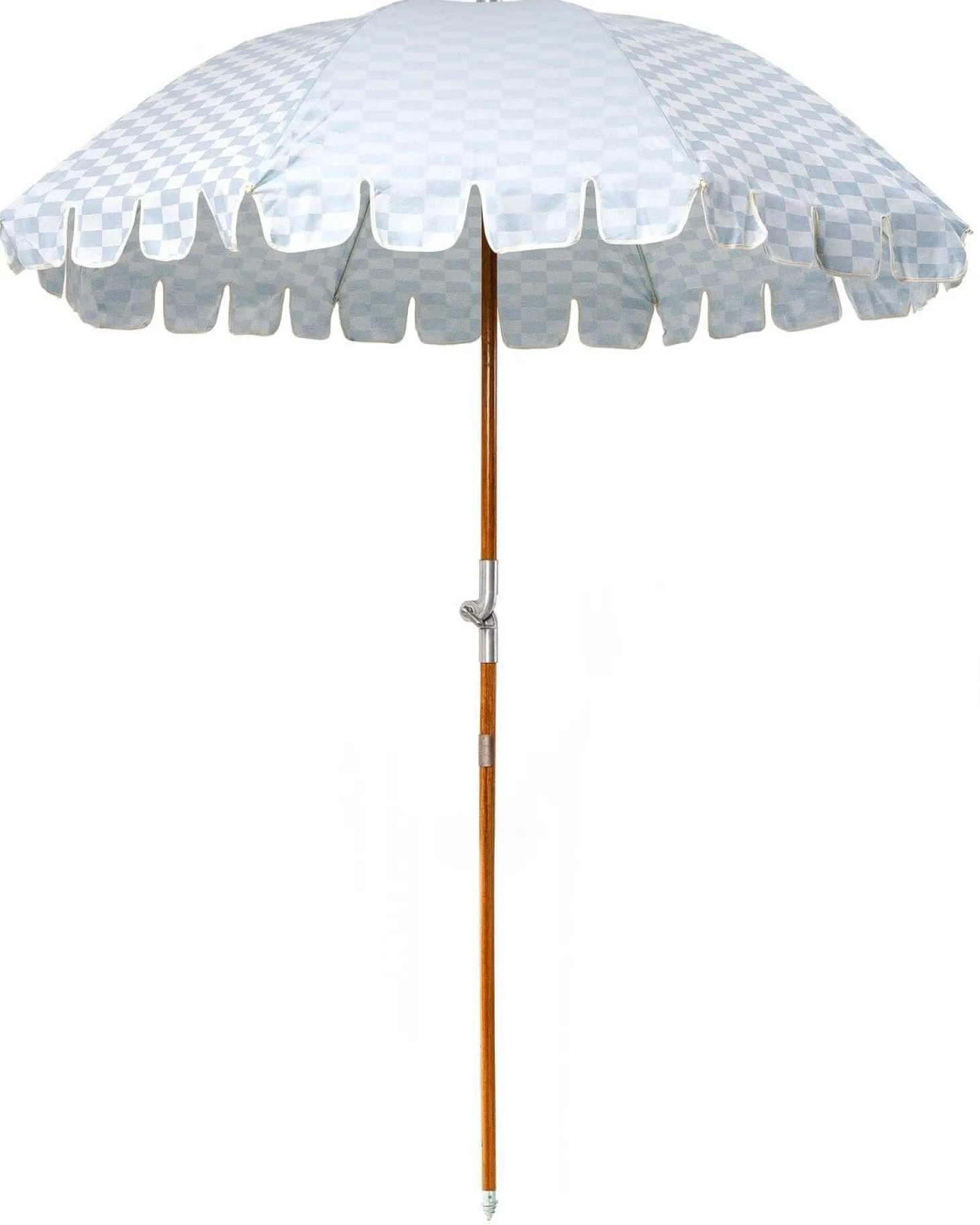 The Premium Beach Umbrella - Vintage Blue Check