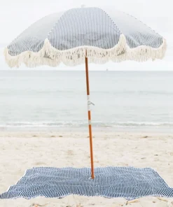 The Premium Beach Umbrella - Lauren'S Navy Stripe