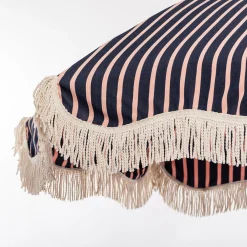 The Premium Beach Umbrella - Monaco Navy And Pink Stripe