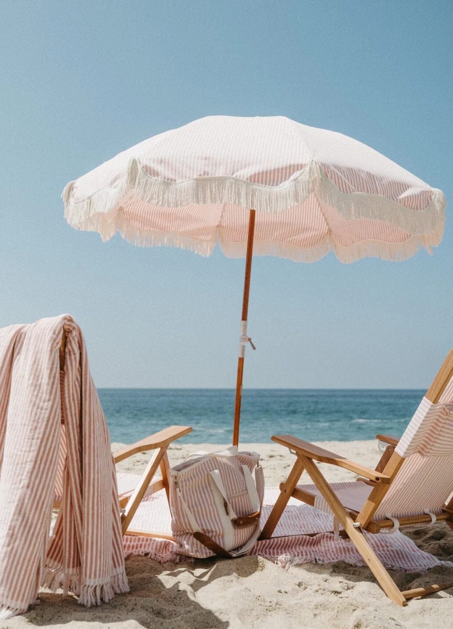 The Premium Beach Umbrella - Lauren'S Pink Stripe