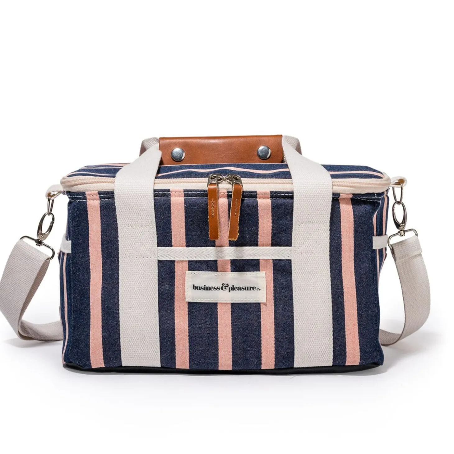 The Premium Cooler Bag - Monaco Navy And Pink Stripe