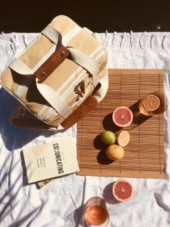 The Premium Cooler Bag - Vintage Yellow Stripe