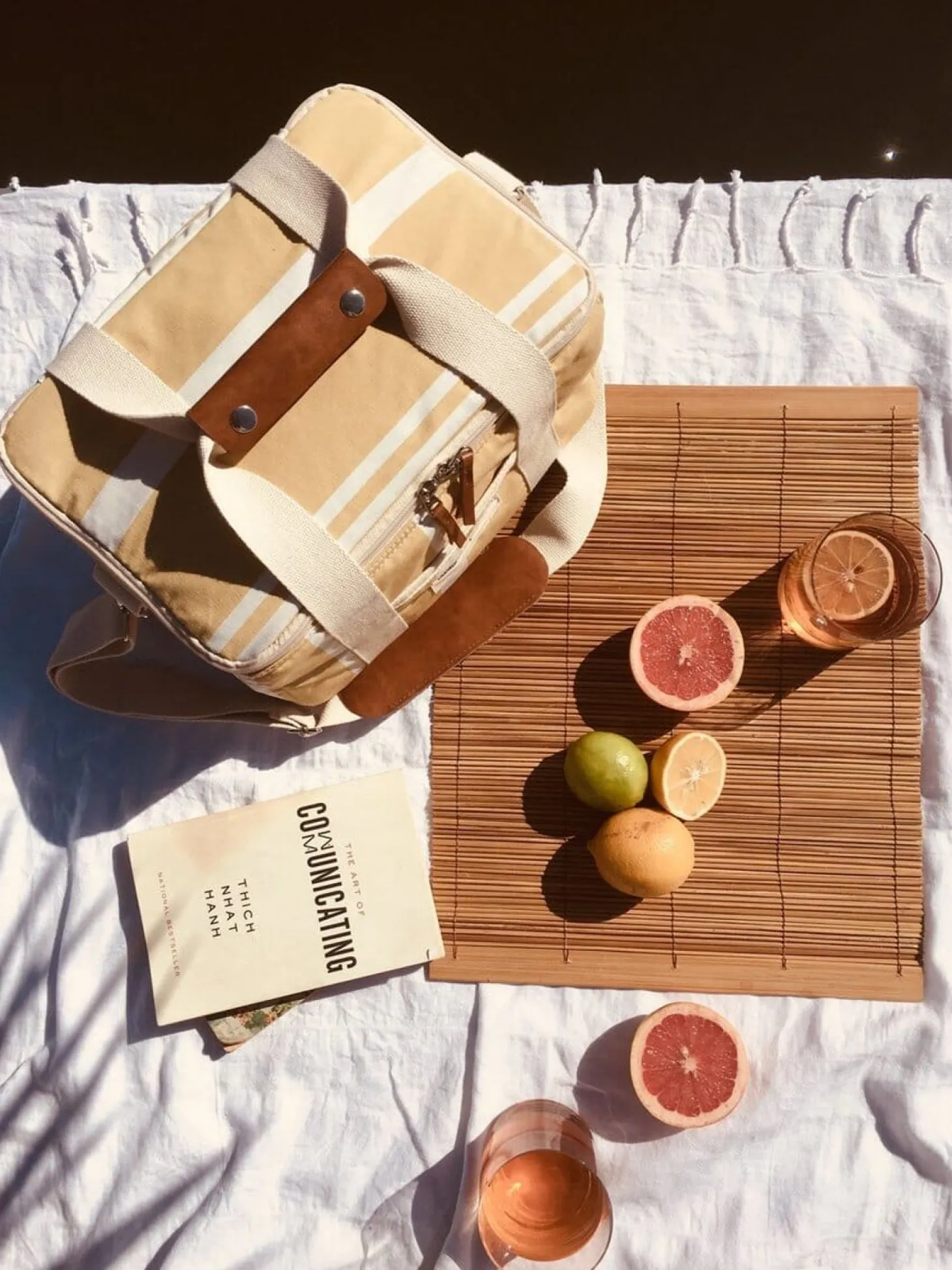 The Premium Cooler Bag - Vintage Yellow Stripe