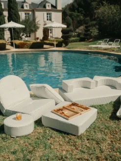 The Reclining Pillow Lounger - Lauren'S Sage Stripe