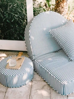 The Reclining Pillow Lounger - Lauren'S Navy Stripe