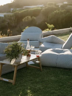 The Reclining Pillow Lounger - Lauren'S Navy Stripe