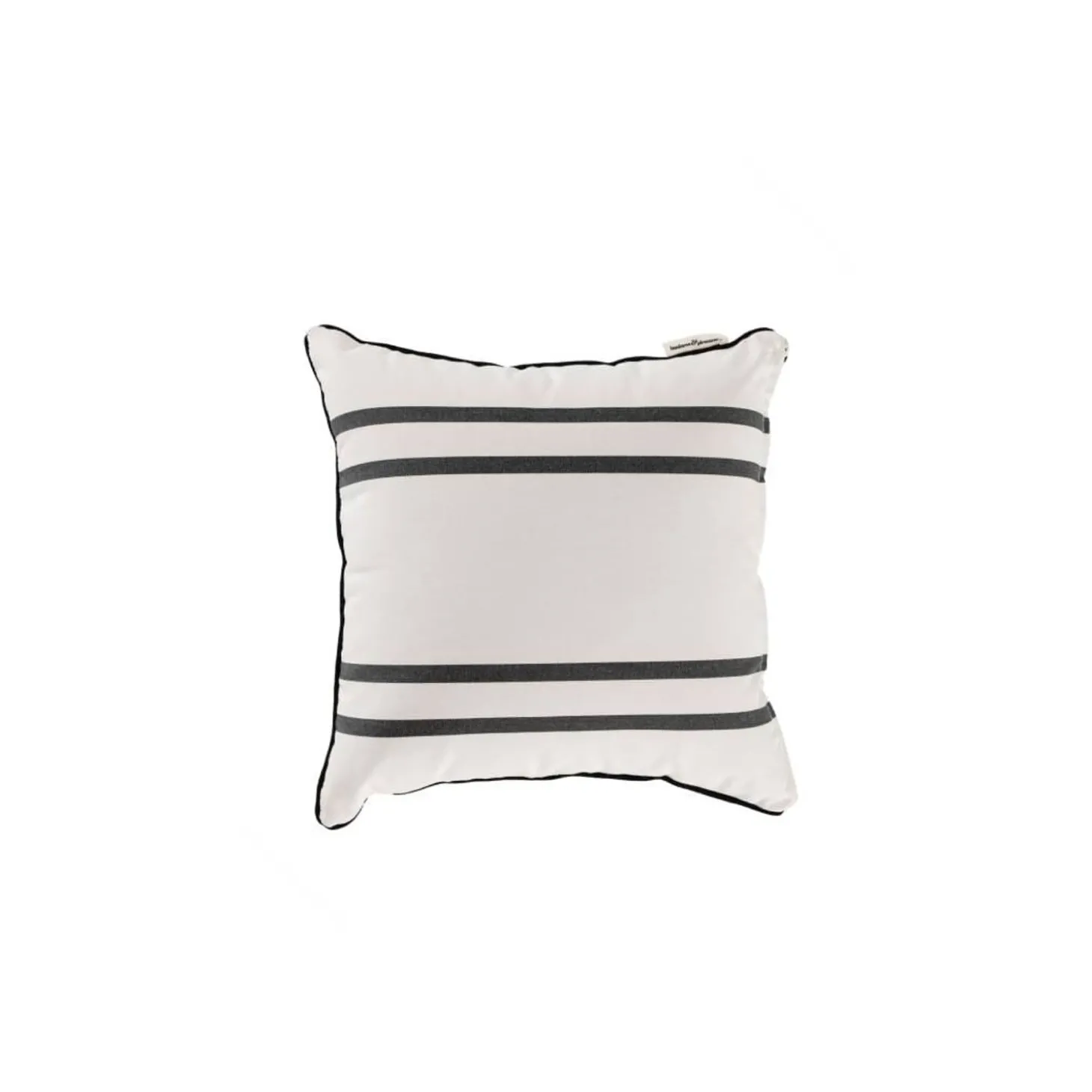 The Small Square Throw Pillow - Malibu Black Stripe