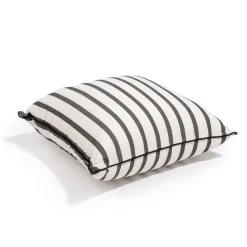 The Small Square Throw Pillow - Monaco Black Stripe