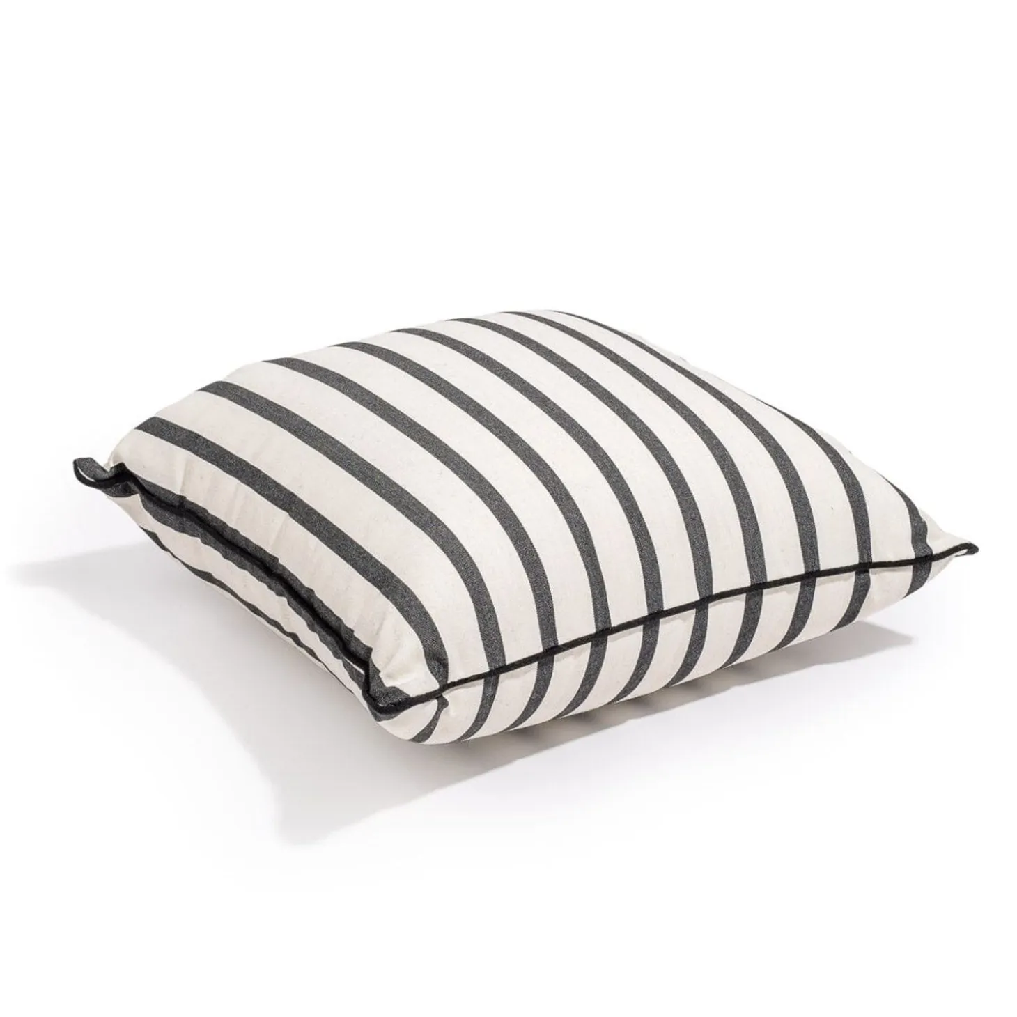The Small Square Throw Pillow - Monaco Black Stripe