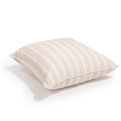 The Small Square Throw Pillow - Monaco Natural Stripe