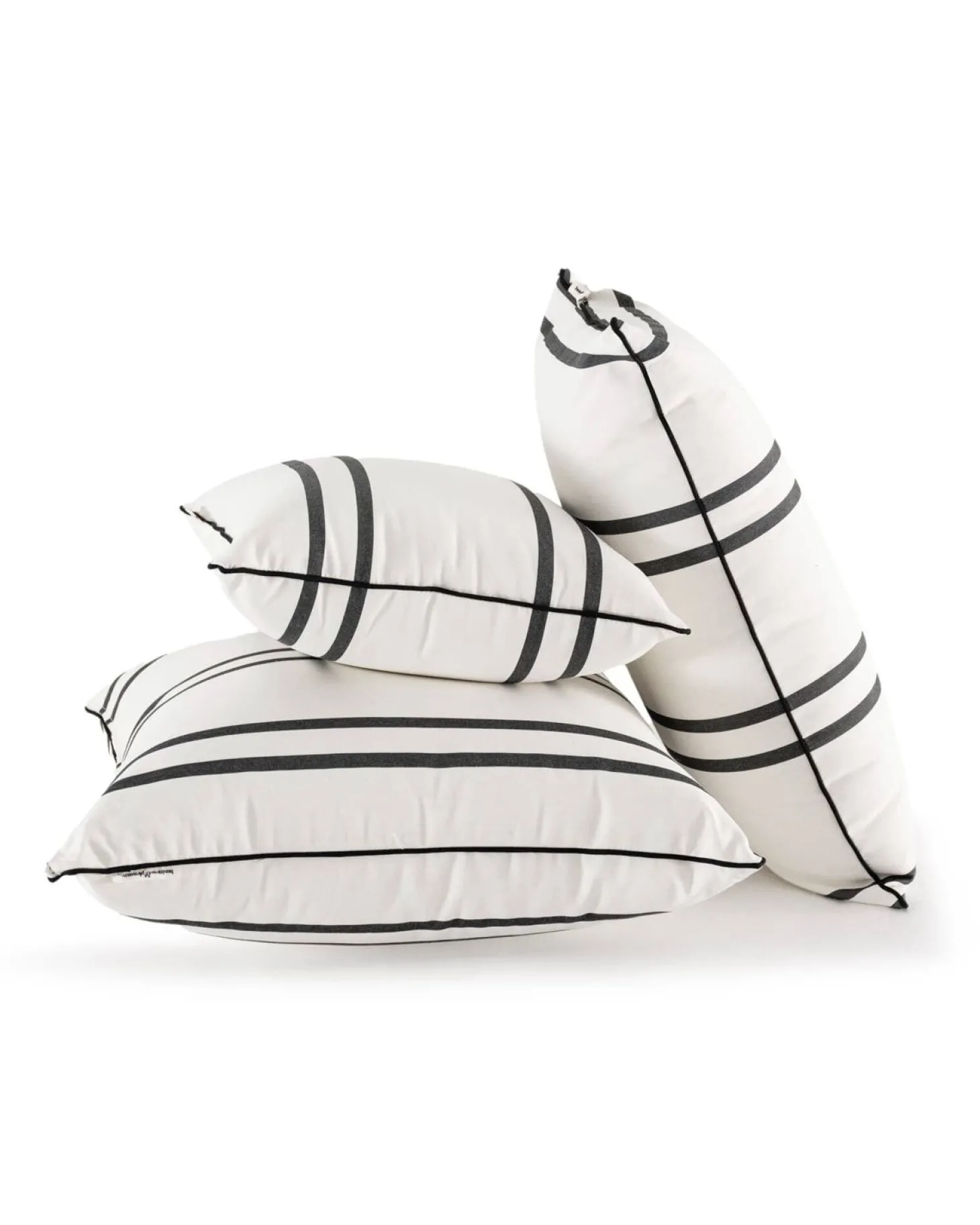 The Small Square Throw Pillow - Malibu Black Stripe