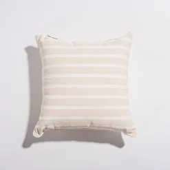 The Small Square Throw Pillow - Monaco Natural Stripe