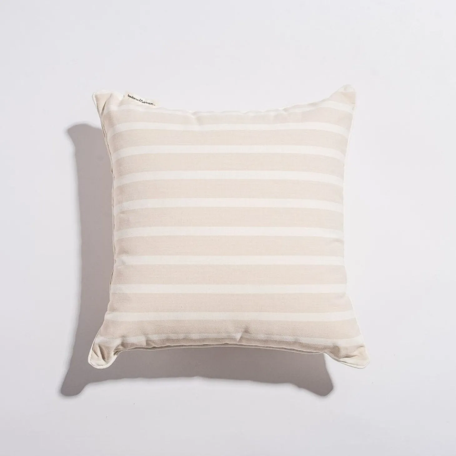 The Small Square Throw Pillow - Monaco Natural Stripe