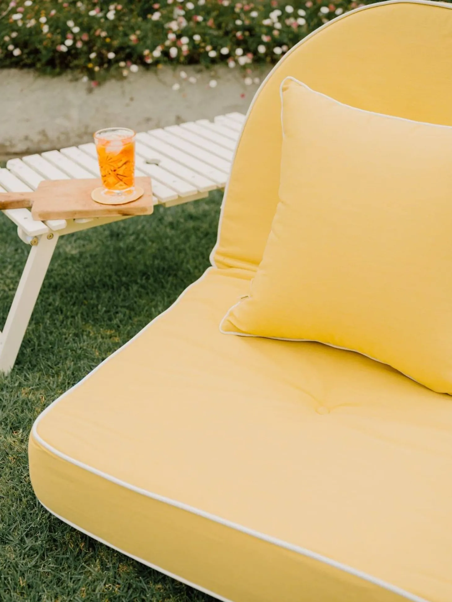 The Small Square Throw Pillow - Rivie Mimosa