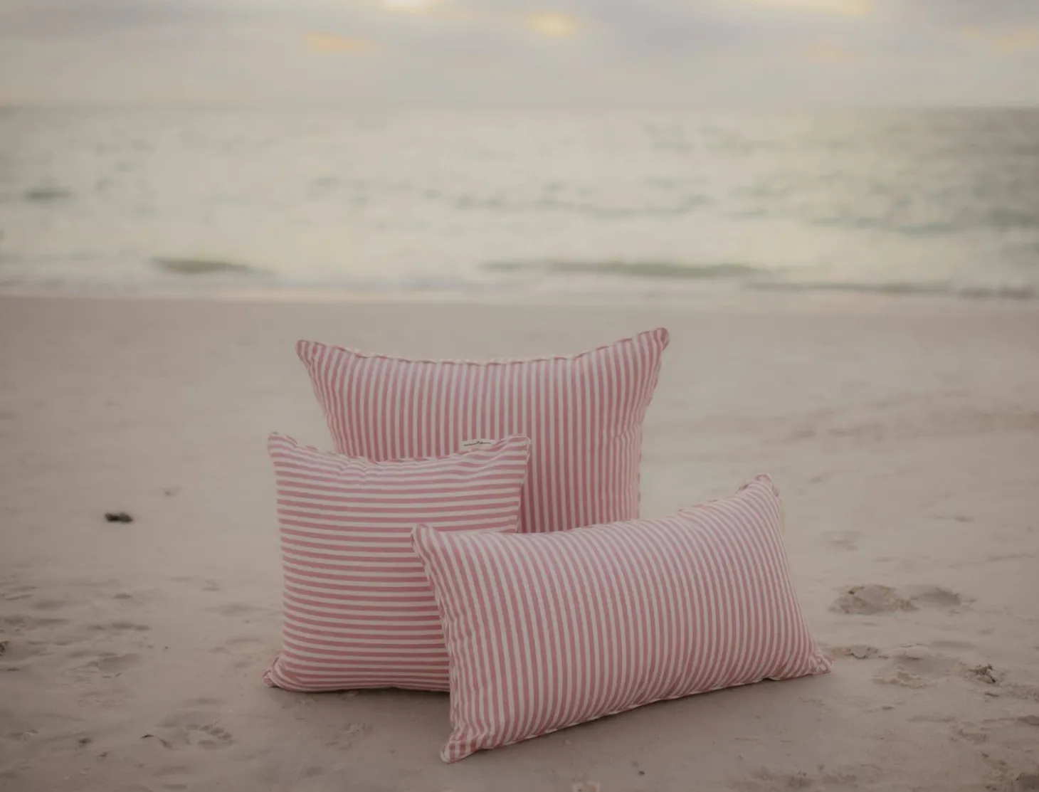 The Small Square Throw Pillow - Lauren'S Pink Stripe