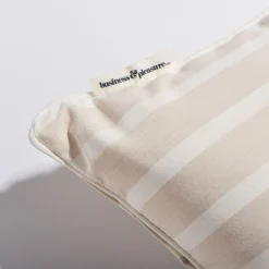 The Small Square Throw Pillow - Monaco Natural Stripe