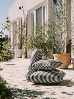 The Small Square Throw Pillow - Lauren'S Navy Stripe