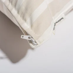 The Small Square Throw Pillow - Monaco Natural Stripe