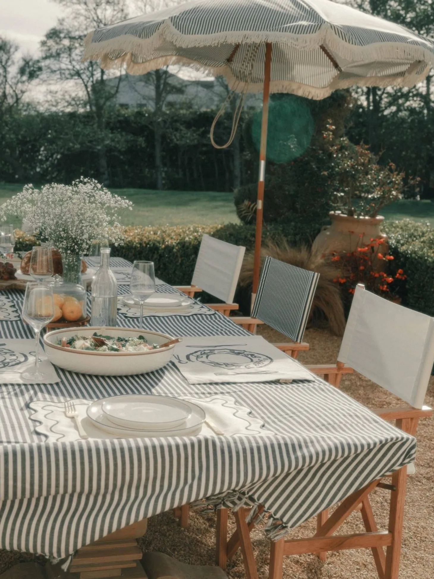 The Table Cloth - Lauren'S Navy Stripe