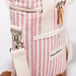 The Wine Cooler Tote Bag - Laurens Pink Stripe