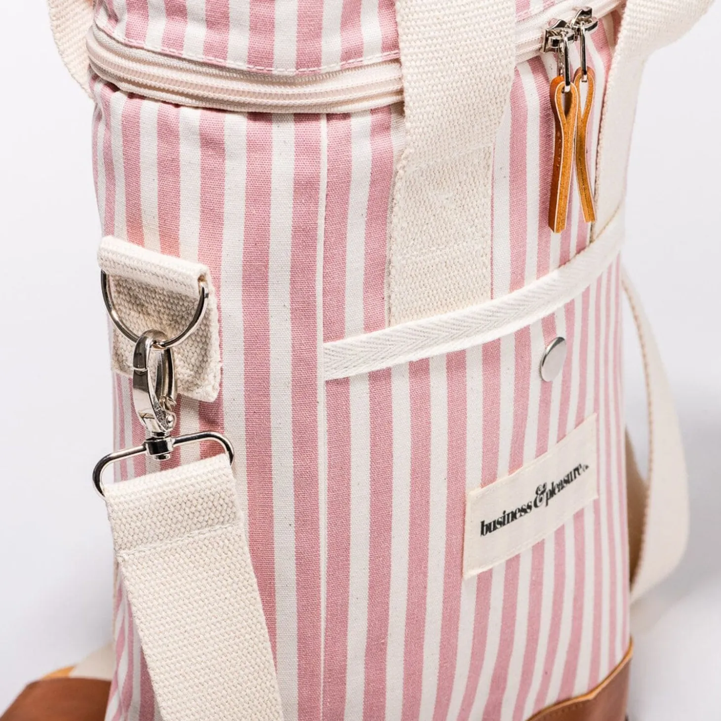 The Wine Cooler Tote Bag - Laurens Pink Stripe