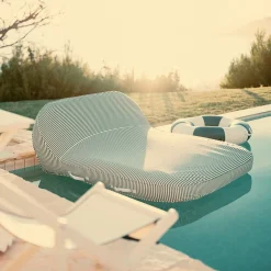 The Xl Pool Lounger - Laurens Navy Stripe